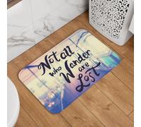 Buewutiry Zerbino per porta d'ingresso, per interni ed esterni, 40,6 x 61 cm, lavabile, sottile, non tutti quelli che vagano sono persi, si adattano sotto la porta, tappeti da bagno per bagno, cucina