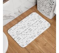 Buewutiry Zerbino per porta d'ingresso, per interni ed esterni, 40,6 x 61 cm, lavabile, sottile, stampa matematica, bianco, adatto per bagno, cucina, bagno, cucina