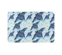 Buewutiry Zerbino per porta d'ingresso, per interni ed esterni, 40,6 x 61 cm, motivo: pesciolino di razza, lavabile, sottile, adatto per bagno, cucina, pavimento