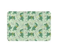 Buewutiry Zerbino per porta d'ingresso, per interni ed esterni, 40,6 x 61 cm, motivo: simpatici dinosauri nello spazio, lavabile, sottile, adatto per bagno, cucina, pavimento