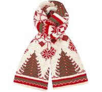 Bufanda Navideña De Punto con Temática Navideña, Cálida Bufanda De Invierno para Parejas, Bufanda De Lana con Diseño De Árbol De Navidad, Reno Y Ciervo para Mujer Y Niña