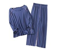BuFanRenm Pigiama,Set Pigiama Pigiama a Maniche Lunghe per Donna, Pigiami Taglie Forti Pigiami Morbidi XXXL 09