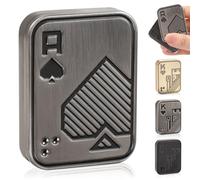 Bufccy Fidget Slider, carta da poker in metallo, giocattolo a mano, fidget clicker per adulti e adolescenti, allevia lo stress e l'ansia da ADHD, regalo per fidanzato, marito e padre (argento A)