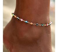 Bufenia Cavigliere del malocchio Bracciali alla caviglia d'oro Gioielli con catena per piedi da spiaggia estiva per donne e ragazze