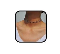 Bufenia Collana girocollo con perline Boho Collane in argento Girocolli in cristallo alla moda Accessori per catene al collo per feste per donne e ragazze