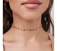 Bufenia Collana girocollo Evil Eye Collane con clavicola con smalto a goccia dipinti in oro Gioielli regolabili per donne e ragazze