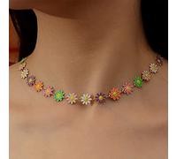 Bufenia Girocollo in oro color margherita Collana girocollo con catena a clavicola Gioielli per donne e ragazze