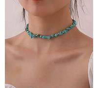 Bufenia Girocollo turchese Collana girocollo con perline irregolari Boho collane collane fatte a mano gioielli per donne e ragazze (Chiusura a moschettone)