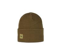 Buff crossknit unisex beanie brown