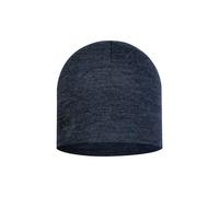 Buff Merino Midweight Beanie - col.Melange night blue