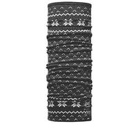 Buff Merino Wool Floki Scaldacollo, Uomo, Nero/Trail Multi, Taglia Unica