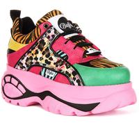 Buffalo 1339-14 Rev Vegan Piattaforma Donna Trainer Tiger Pink UK 3 - 8