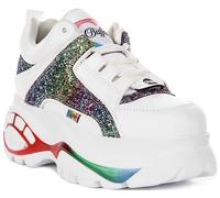 Buffalo 1339-14 Vegan Glitter Trainer Zeppa Bassa Donna Rosa EU 36-41