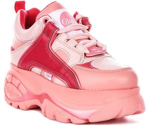 Buffalo 8439-14 Rev Platform Scarpa Allacciata Da Donna Trainer In Rose EU 36-42