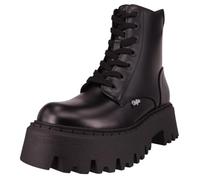 Buffalo Aspen Lace Up - Pelle sintetica nera larga normale, Nero , 41 EU