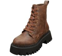 Buffalo Aspen Mid Vegan Ankle Boots Donna Marrone - 37 EU