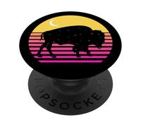 Buffalo Bison American Buffalo Black Moon Stars Gift PopSockets PopGrip Adesivo