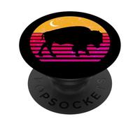 Buffalo Bison American Buffalo Black Moon Stars Gift PopSockets PopGrip Adesivo