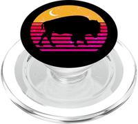 Buffalo Bison American Buffalo Black Moon Stars Gift PopSockets PopGrip per MagSafe