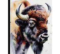 Buffalo Bison Notebook - Lined Journal, Watercolor Animal Art