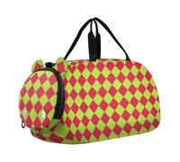 Buffalo - Borsone da palestra con scomparto per scarpe, grande capacità, per weekend e danza, per ragazzi e ragazze, Buffalo Plaid Rosso Giallo Verde