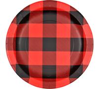 Buffalo Check Dinner Plates (9"""" Round Paper Plates 8-pack) Lumberjack Plaid Buffalo Plaid Collection by Havercamp