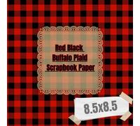 Buffalo Check Scrapbook Paper Pad: - 28 Pages, 8.5" x 8.5", Red & Black Plaid, Double-Sided, 100 GSM Craft Paper for Scrapbooking, Card Making, Origami, DIY Crafts