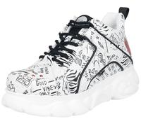 Buffalo CLD Corin Graffiti Vegan Nappa Donna Sneaker Bianco/Nero EU40 Similpelle