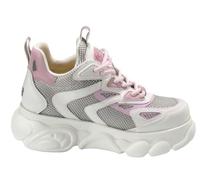 Buffalo, CLD Grid, Scarpe Zeppa Moda Fashion, Vegan Nappa/Mesh (White/Rose, Sistema Taglie Calzature EU, Adulto, Numero, Media, 40)