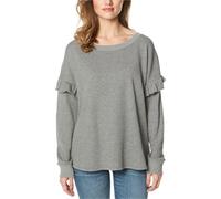 Buffalo David Bitton Felpa Donna Con Maniche A Ruffle, Grigio, Piccolo