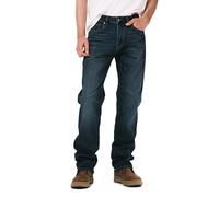 Buffalo David Bitton Men's Driven Straight Leg Jean, Crinkled And Sanded Indigo, 36 32