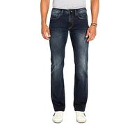 Buffalo David Bitton Men's Driven Straight Leg Jean, Crinkled and Sanded Indigo, 38 32