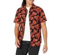 Buffalo David Bitton Men's Short Sleeve Printed Button Down, Dusty Orange