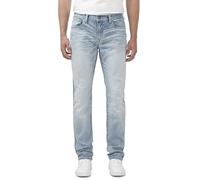 Buffalo David Bitton Men's Slim Ash Jeans, Crinkled Mid Blue, 36 30