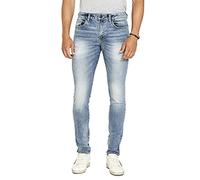 Buffalo David Bitton Skinny Max Jeans, Indaco baffuto e contrastato, W30 / L34 Uomo