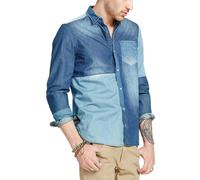 Buffalo David Bitton Uomo Indigo Sarkade Button-up Shirt TAGLIA S Nuovo