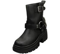 Buffalo Donna Biker Lo Vegan Ankle Boots Nero - 41 EU