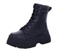 Buffalo Fusion LACE UP MID - Stivali da combattimento da donna, in nappa vegana, con lacci, a metà caviglia, con plateau, colore: nero, nero, 41 EU