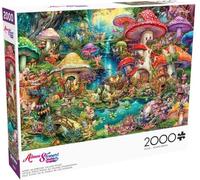 Buffalo Games - Aimee Stewart - Merry Mushroom Village Picnic - Puzzle da 2000 pezzi per adulti impegnativo puzzle perfetto per serate di gioco - Dimensioni finite 38,50 x 26,50