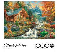 Buffalo Games - Alpine Serenity - Puzzle da 1000 pezzi con immagini | Poster incluso, pezzi su misura con clic soddisfacente, puzzle autunnali, puzzle rigidi per adulti, costruzione a bassa