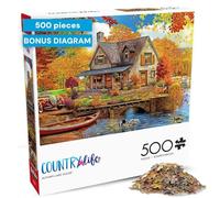 Buffalo Games - Angelo Bonito - Autumn Lake House - 500 Piece Jigsaw Puzzle for Adults -Challenging Puzzle Game Nights - Finished Size is 21.25 x 15.00
