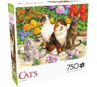Buffalo Games - Cat Flora - Puzzle da 750 pezzi per adulti impegnativo puzzle perfetto per serate di gioco - Dimensioni finite 24,00 x 18,00
