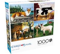 Buffalo Games - Charles Wysocki - Collage di animali - Puzzle da 1000 pezzi per adulti impegnativo puzzle perfetto per serate di gioco - Dimensioni finite 26,75 x 19,75