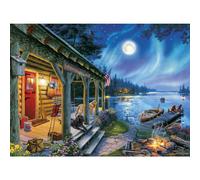 Buffalo Games - Darrell Bush - Moonlight Lodge - Puzzle da 1000 pezzi blu