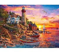 Buffalo Games - Dominic Davison - Tramonto a Lighthouse Bay - Puzzle da 1000 pezzi per adulti Puzzle impegnativo perfetto per serate di gioco - Dimensioni del puzzle finito 26,75 x 19,75