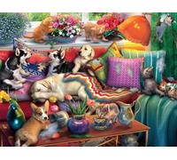 Buffalo Games - Eduard - Dog Days - Naughty Pets - Puzzle da 750 pezzi per adulti - Puzzle impegnativo perfetto per serate di gioco - Dimensioni finite 24,00 x 18,00