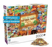 Buffalo Games - Kate Ward Thacker - Il nostro collage dei parchi nazionali - Puzzle da 2000 pezzi per adulti - Puzzle impegnativo perfetto per serate di gioco - Dimensioni finite 38,50 x 26,50