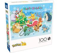 Buffalo Games Pokémon - Happy Holidays - Puzzle natalizio da 100 pezzi - Puzzle festivo per famiglie - pezzi tagliati con precisione, opere d'arte invernali e ore di divertimento rilassante
