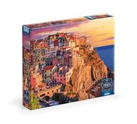 Buffalo Games - Sapphire Select - Cinque Terre Sunset - Puzzle da 1000 pezzi - impegnativo e divertente - Tavola puzzle con retro blu - Scatola regalo - Poster a grandezza naturale incluso
