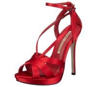 Buffalo London 17387-663 Satin BONIN Drill Black 01 107856 Sandali/Moda Sandali, Rosso, 40 EU